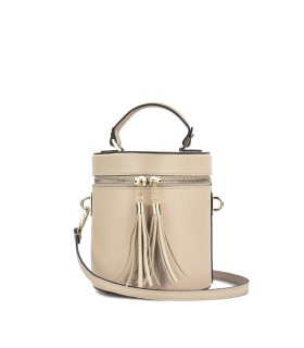 LOET Leather cylinder bag- Beige