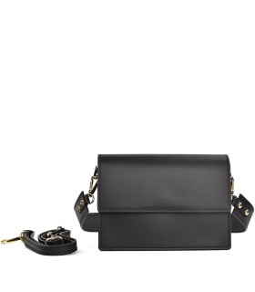 LOET leather shoulder & crossbody bag- Black