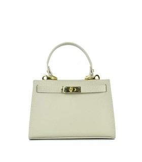 LOET Small leather top hanlde evening bag- Beige